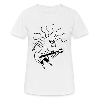 Joueur de guitare électrique / E-Guitar Player - T-shirt respirant Femme - blanc - Devant - AI Model Female 172 dark (172cm)