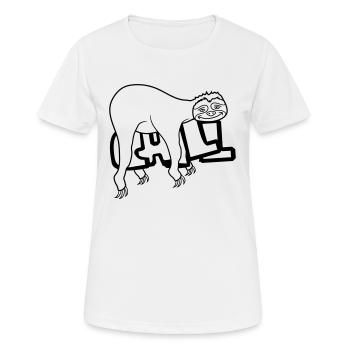 chill paresseux se détendre muede se détendre haengen sc - T-shirt respirant Femme - blanc - Devant - AI Model Female 172 dark (172cm)