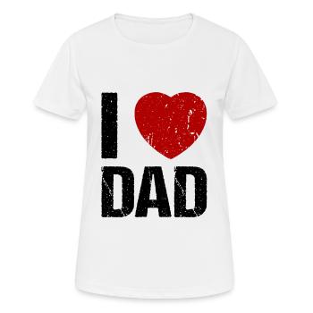 J’aime papa papa coeur papa papa - T-shirt respirant Femme - blanc - Devant - AI Model Female 172 dark (172cm)