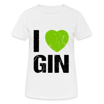 J’adore Gin Heart Gin Lovers - T-shirt respirant Femme - blanc - Devant - AI Model Female 172 dark (172cm)