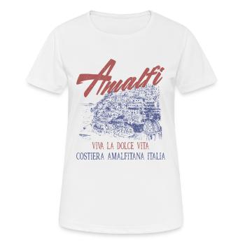 Amalfi Italy Shirt – Dolce Vita Holiday Retro - Women's Breathable T-Shirt - white - Front - AI Model Female 172 dark (172cm)