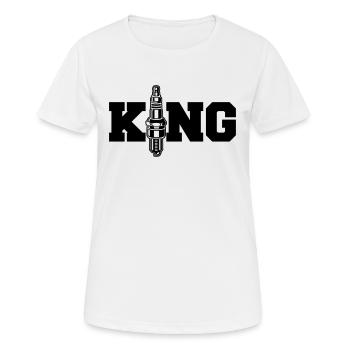 Zündkerze King - Auto Motorrad Reparatur -König - Frauen T-Shirt atmungsaktiv - Weiß - Vorne - AI Model Female 172 dark (172cm)