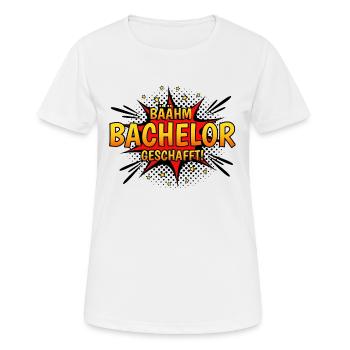 Bäähm Bachelor Geschafft - Frauen T-Shirt atmungsaktiv - Weiß - Vorne - AI Model Female 172 dark (172cm)