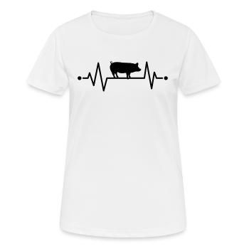 Wild boar heartbeat wild boar ECG boar - Women's Breathable T-Shirt - white - Front - AI Model Female 172 dark (172cm)