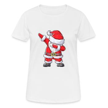 Santa Claus Dabbing Père Noël - T-shirt respirant Femme - blanc - Devant - AI Model Female 172 dark (172cm)