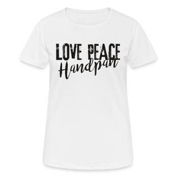 LOVE PEACE Handpan - black - Frauen T-Shirt atmungsaktiv - Weiß - Vorne - AI Model Female 172 dark (172cm)