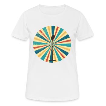Vintage Microphone Microphone - Women's Breathable T-Shirt - white - Front - AI Model Female 172 dark (172cm)