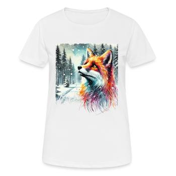 Aquarell Fuchs, Fuchs, Winter Hintergrund - Frauen T-Shirt atmungsaktiv - Weiß - Vorne - AI Model Female 172 dark (172cm)