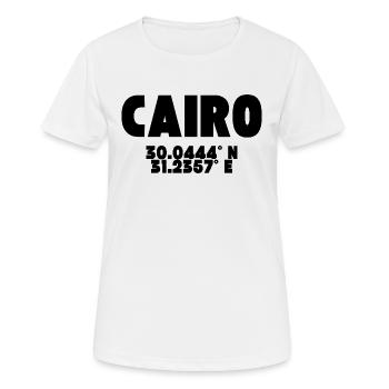 Le Caire - Design avec coordonnées - T-shirt respirant Femme - blanc - Devant - AI Model Female 172 dark (172cm)