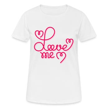 Love ME - Frauen T-Shirt atmungsaktiv - Weiß - Vorne - AI Model Female 172 dark (172cm)