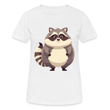 Fat Raccoon Animal Funny Forest Obese - Women's Breathable T-Shirt - white - Front - AI Model Female 172 dark (172cm)