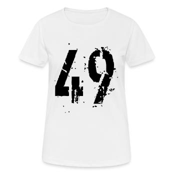 49 Nombre 49 - T-shirt respirant Femme - blanc - Devant - AI Model Female 172 dark (172cm)