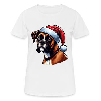 Boxerhund Der Weihnachtsmann - Frauen T-Shirt atmungsaktiv - Weiß - Vorne - AI Model Female 172 dark (172cm)