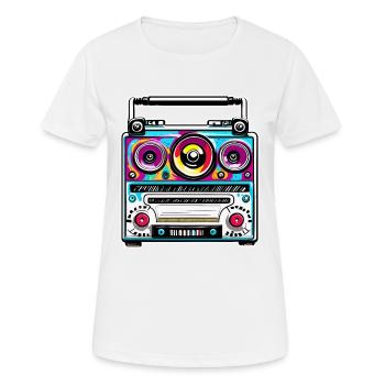 Radio / Analog / Music / Frequency / Speakers - Women's Breathable T-Shirt - white - Front - AI Model Female 172 dark (172cm)