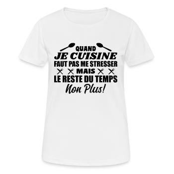 Ch'ti Cuisinier, Cuisine Nord Pas De Calais Humour - T-shirt respirant Femme - blanc - Devant - AI Model Female 172 dark (172cm)