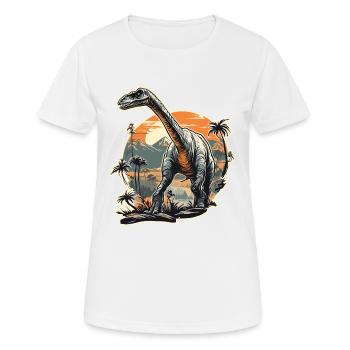 Dinosaurier / Tier / Urzeit / Reptil / Jungs - Frauen T-Shirt atmungsaktiv - Weiß - Vorne - AI Model Female 172 dark (172cm)