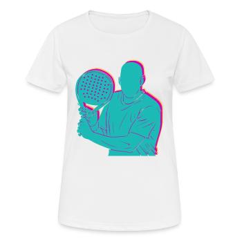 Padel Paddle Racket Tennis Sport I Gift - Women's Breathable T-Shirt - white - Front - AI Model Female 172 dark (172cm)