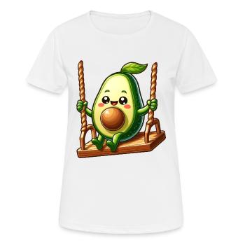 Avocado auf der Schaukel - Frauen T-Shirt atmungsaktiv - Weiß - Vorne - AI Model Female 172 dark (172cm)