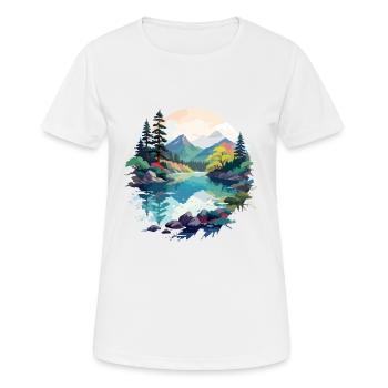 Ruhige Landschaft Ruhig Beschauliche Natur Im Freien - Frauen T-Shirt atmungsaktiv - Weiß - Vorne - AI Model Female 172 dark (172cm)