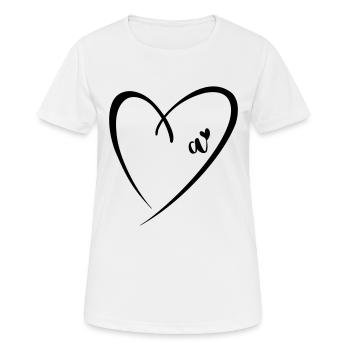 Lettre minuscule Un Coeur - T-shirt respirant Femme - blanc - Devant - AI Model Female 172 dark (172cm)