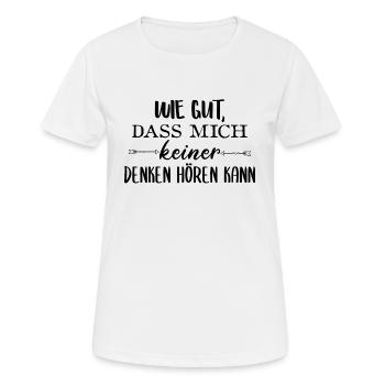 Sarkasmus Lustige Sprueche - Frauen T-Shirt atmungsaktiv - Weiß - Vorne - AI Model Female 172 dark (172cm)