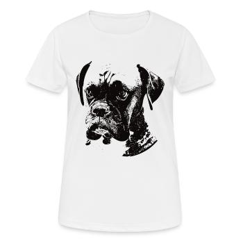 Boxer Hund - Frauen T-Shirt atmungsaktiv - Weiß - Vorne - AI Model Female 172 dark (172cm)