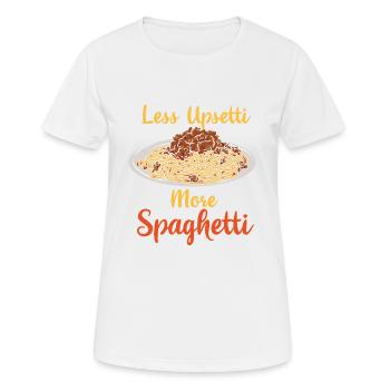 Verärgert Mehr Spaghetti Pastaliebhaber - Frauen T-Shirt atmungsaktiv - Weiß - Vorne - AI Model Female 172 dark (172cm)