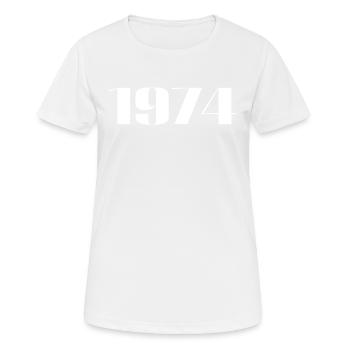 1974 - Cadeau né en 1974 - T-shirt respirant Femme - blanc - Devant - AI Model Female 172 dark (172cm)