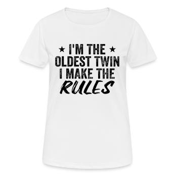 I'm The Oldest Twin Funny Twin Tees - T-shirt respirant Femme - blanc - Devant - AI Model Female 172 dark (172cm)