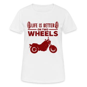 Motorrad Motocross Bike Racing Motorsport - Frauen T-Shirt atmungsaktiv - Weiß - Vorne - AI Model Female 172 dark (172cm)