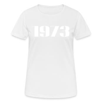 1973 - Cadeau né en 1973 - T-shirt respirant Femme - blanc - Devant - AI Model Female 172 dark (172cm)