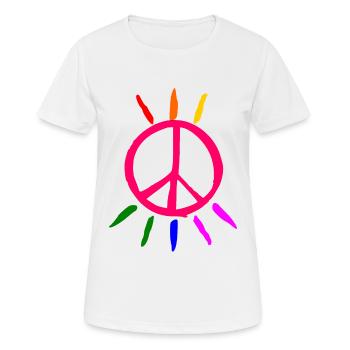 Lgbt Peacezeichen - Frauen T-Shirt atmungsaktiv - Weiß - Vorne - AI Model Female 172 dark (172cm)