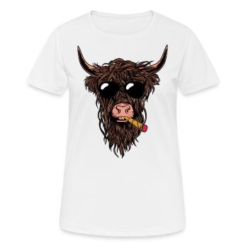 Smoking Joint Cow - Women's Breathable T-Shirt - white - Front - AI Model Female 172 dark (172cm)