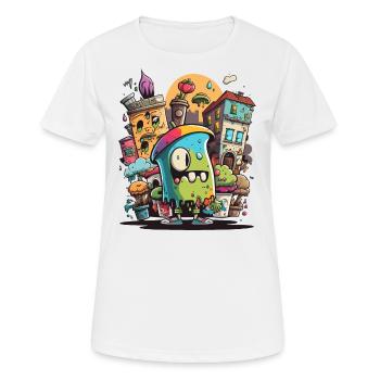 Le connaisseur de Street Art - T-shirt respirant Femme - blanc - Devant - AI Model Female 172 dark (172cm)