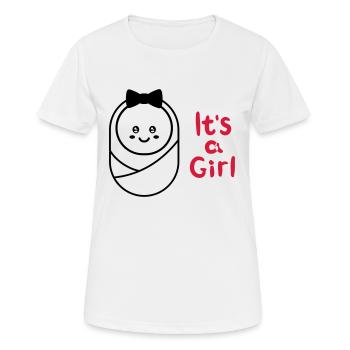 sa fille est une fille enceinte - T-shirt respirant Femme - blanc - Devant - AI Model Female 172 dark (172cm)