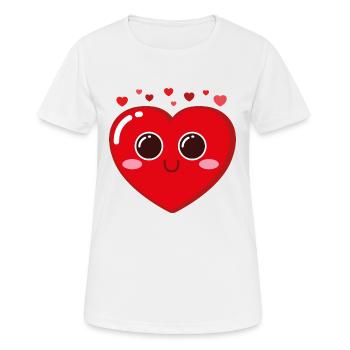 Cœur blanc - T-shirt respirant Femme - blanc - Devant - AI Model Female 172 dark (172cm)