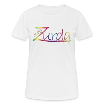 Ich bin Linkshänder - Frauen T-Shirt atmungsaktiv - Weiß - Vorne - AI Model Female 172 dark (172cm)