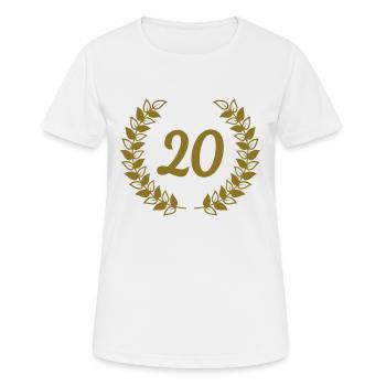 birthday anniversaire 20 vingt - T-shirt respirant Femme - blanc - Devant - AI Model Female 172 dark (172cm)