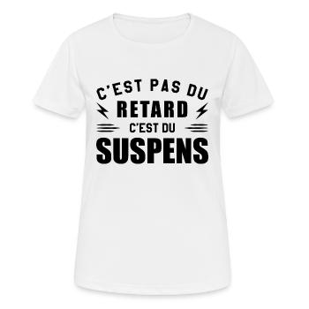 C'est Pas Du Retard C'est Du Suspens - T-shirt respirant Femme - blanc - Devant - AI Model Female 172 dark (172cm)