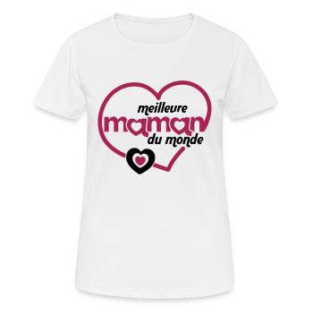 meilleure maman du monde - T-shirt respirant Femme - blanc - Devant - AI Model Female 172 dark (172cm)