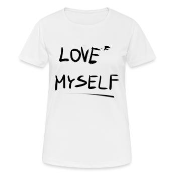 ich mich selbstliebe linie - Frauen T-Shirt atmungsaktiv - Weiß - Vorne - AI Model Female 172 dark (172cm)