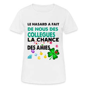 Ma Collègue Mon Amie La Chance - T-shirt respirant Femme - blanc - Devant - AI Model Female 172 dark (172cm)