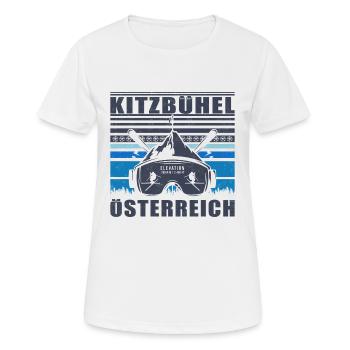 Kitzbühel Autriche Rétro Coucher De Soleil Ski 80s - T-shirt respirant Femme - blanc - Devant - AI Model Female 172 dark (172cm)