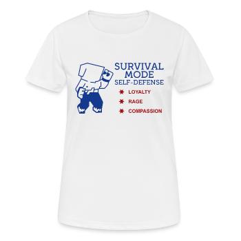 Mode Survie Autodéfense - T-shirt respirant Femme - blanc - Devant - AI Model Female 172 dark (172cm)