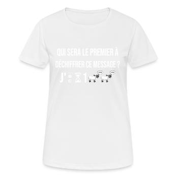 Annoncer grossesse enceinte bébé original maman - T-shirt respirant Femme - blanc - Devant - AI Model Female 172 dark (172cm)
