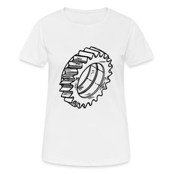 Zahnrad Maschinen Bauteil Design - Frauen T-Shirt atmungsaktiv - Weiß - Vorne - AI Model Female 172 dark (172cm)