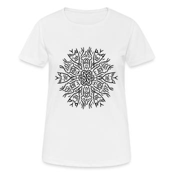 Mandala Flower Lines Abstract Shape Pattern - T-shirt respirant Femme - blanc - Devant - AI Model Female 172 dark (172cm)