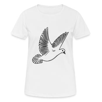 Fliegende Taube auf breiten Schwingen - Frauen T-Shirt atmungsaktiv - Weiß - Vorne - AI Model Female 172 dark (172cm)