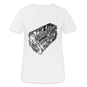 Ventilateur de cylindrée du bloc moteur automatique - T-shirt respirant Femme - blanc - Devant - AI Model Female 172 dark (172cm)