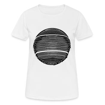 Sphère de planète géométrique avec rayures - T-shirt respirant Femme - blanc - Devant - AI Model Female 172 dark (172cm)
